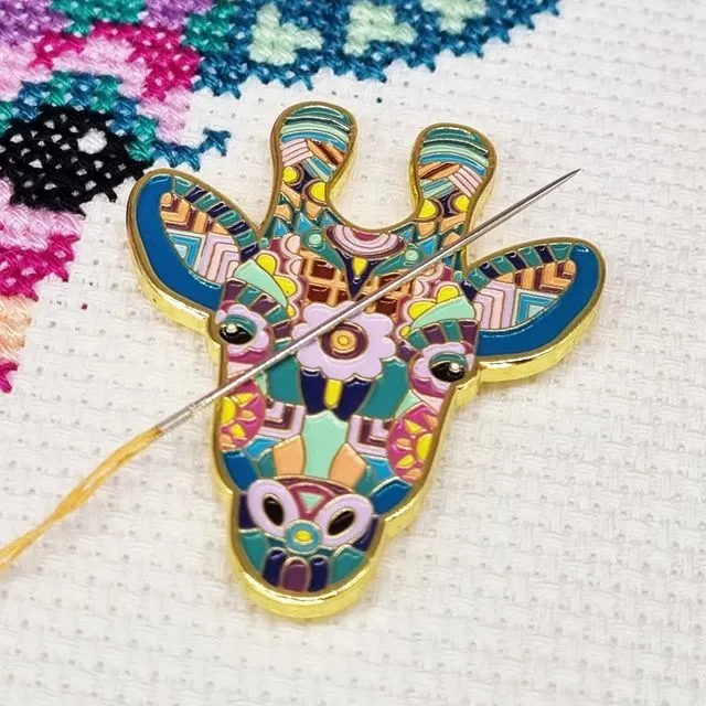 Mandala Giraffe Needle Minder for Cross Stitch, Embroidery & Needlework