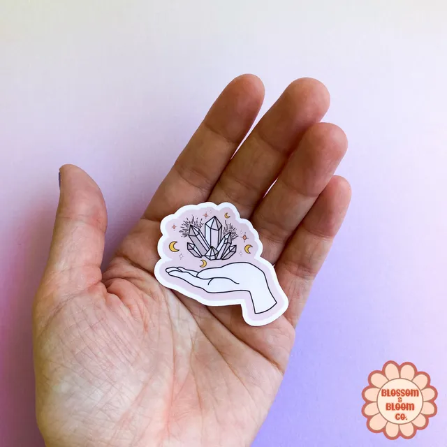 Mini Crystal Witchy Sticker | New Age Moon Stars Celestial