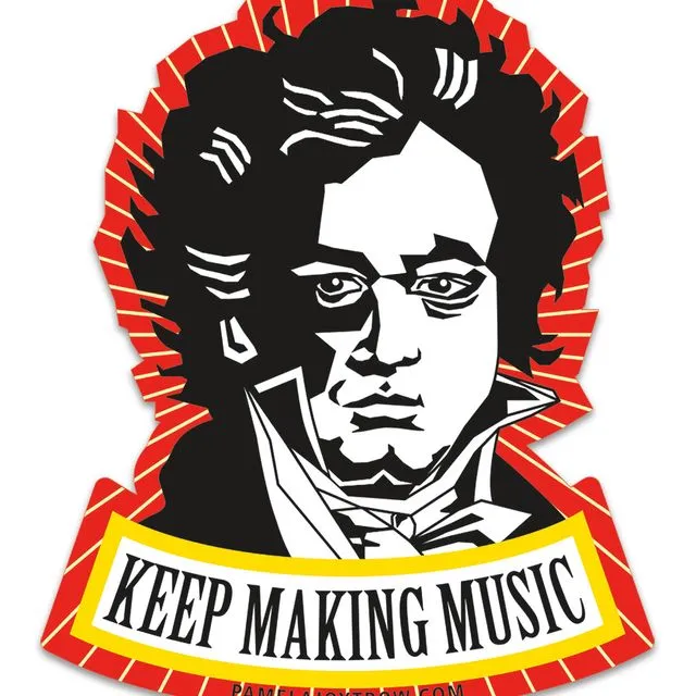 Beethoven Keep Making Music Sticker- (Pack of 3)