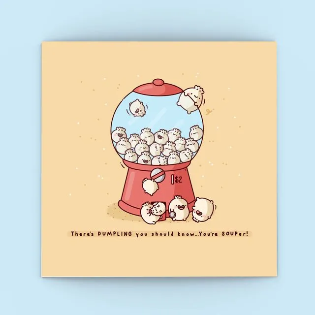 Dumpling Gumball Greetings Card