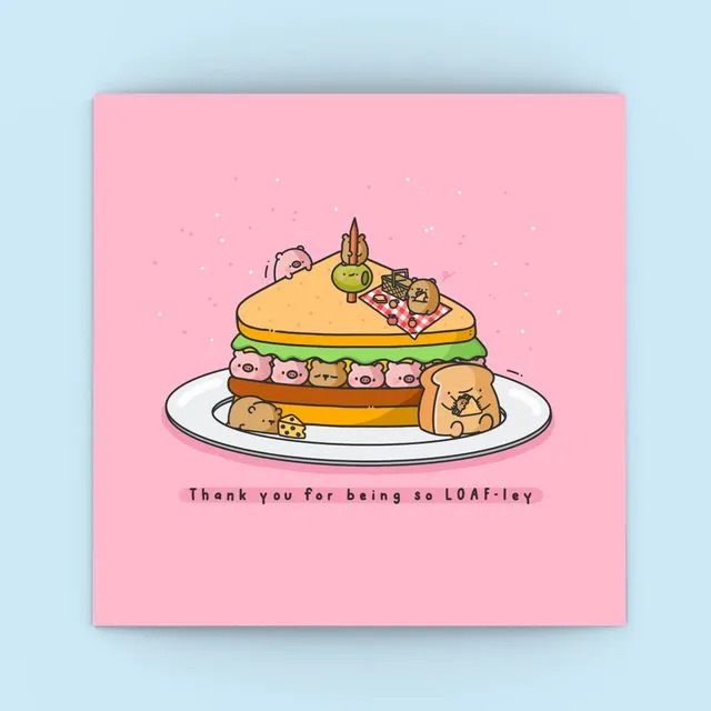 Cute Sandwich Greetings Card