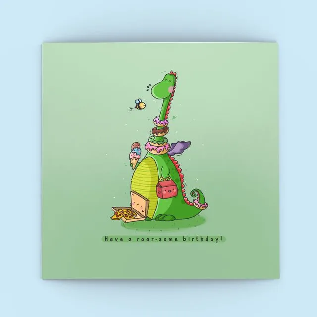 Cute Dragon Birthday Card | Have A Roar-Some Birthday