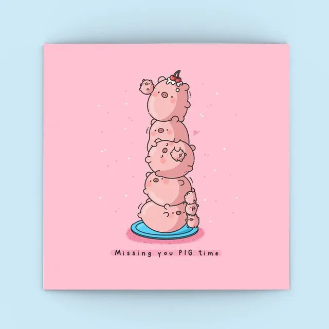 Cute Pig Card | Missing You Pig Time