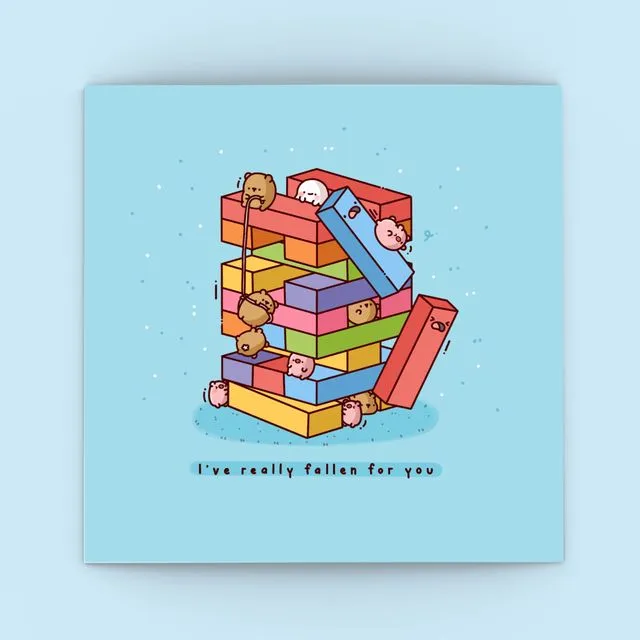Cute Building Blocks Greetings Card