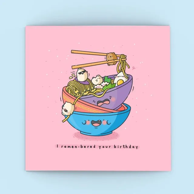 Cute Ramen Birthday Card