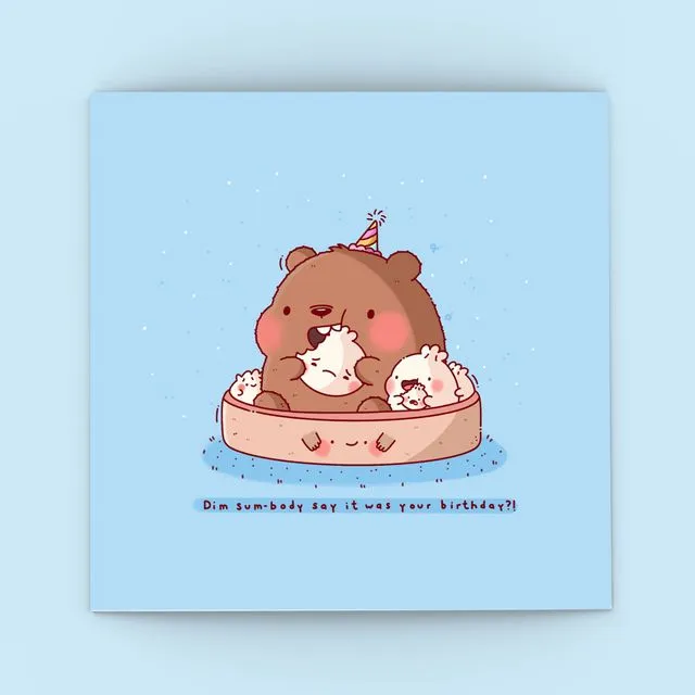 Cute Dim Sum Dumplings Card