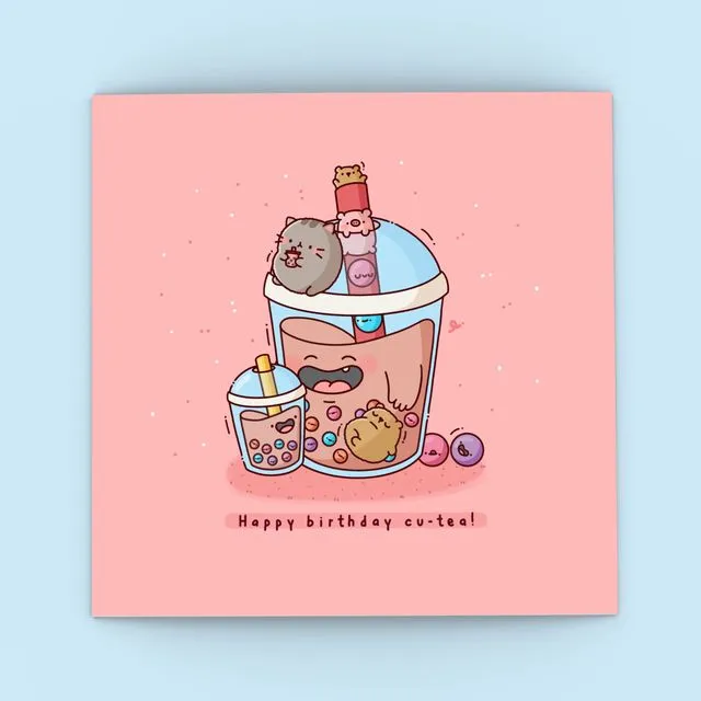 Bubble Tea Birthday Card