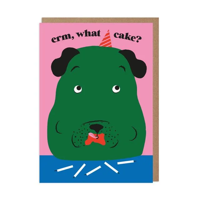 What Cake Funny Dog Birthday Card Pack of 6