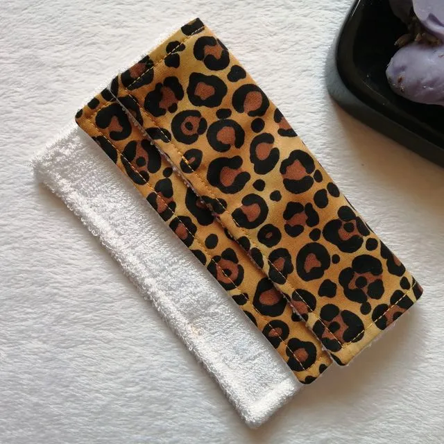Large Bamboo Cloths, Reusable baby wipes - Leopard print