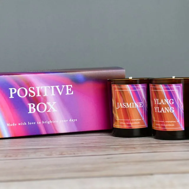 Positive Box - NEW AMBER Gift Set of 3 candles - Pink
