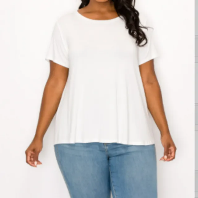 Bamboo classic top plus size, IVORY ( 3X-2X-XL 2-2-2)