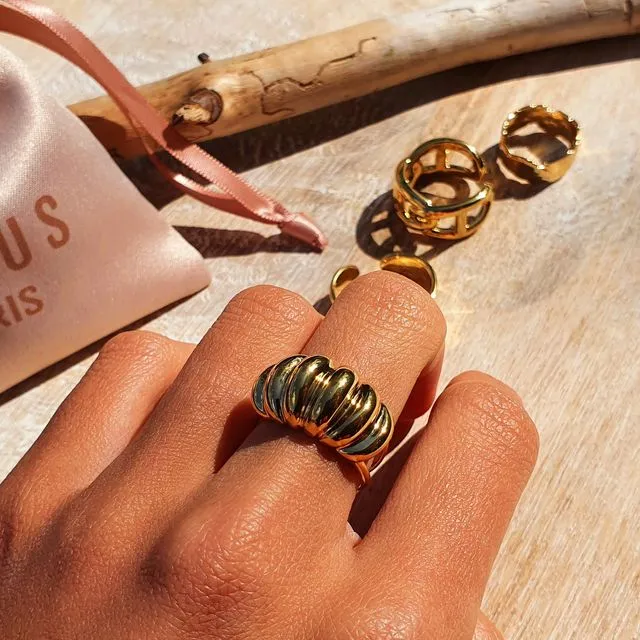 Women's Ring Jewelry Gold Plated Gift Venus Paris (C)