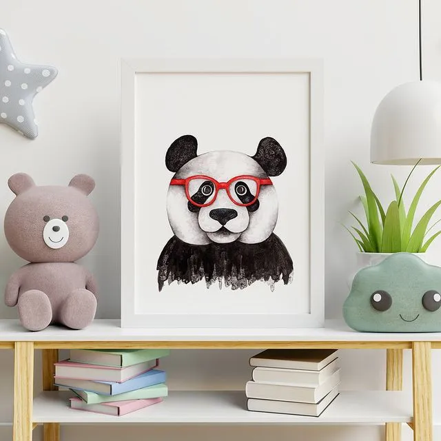 Panda Specs Wall Art Print UNFRAMED