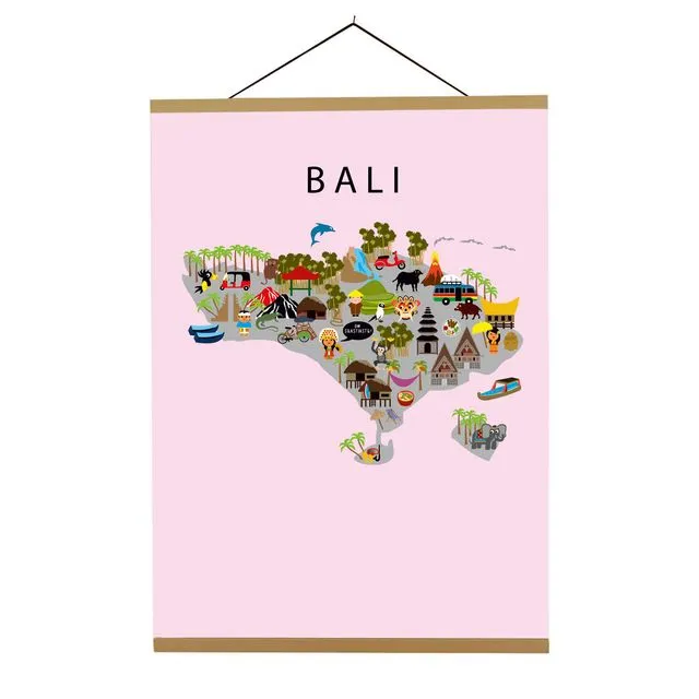 Map of Bali Pink