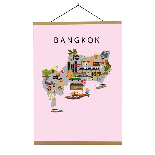 Map of Bangkok Pink