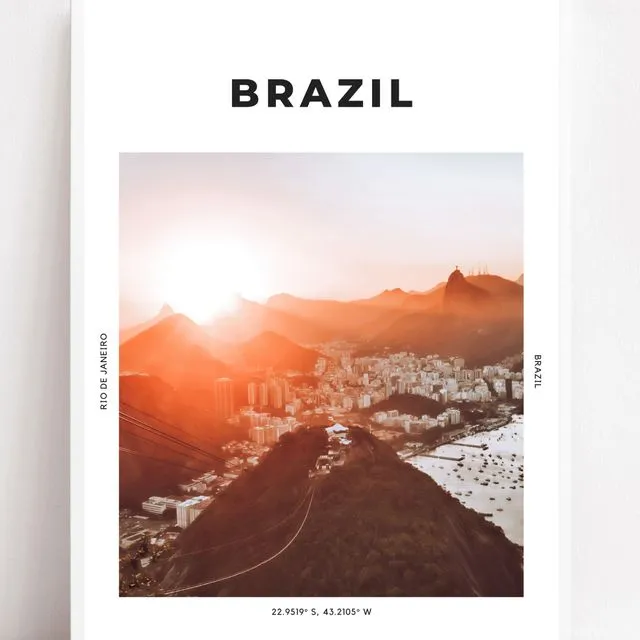 Brazil 'Sugarloaf At Sunset' Print
