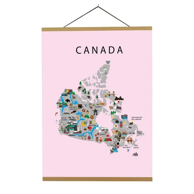 Map of Canada Pink