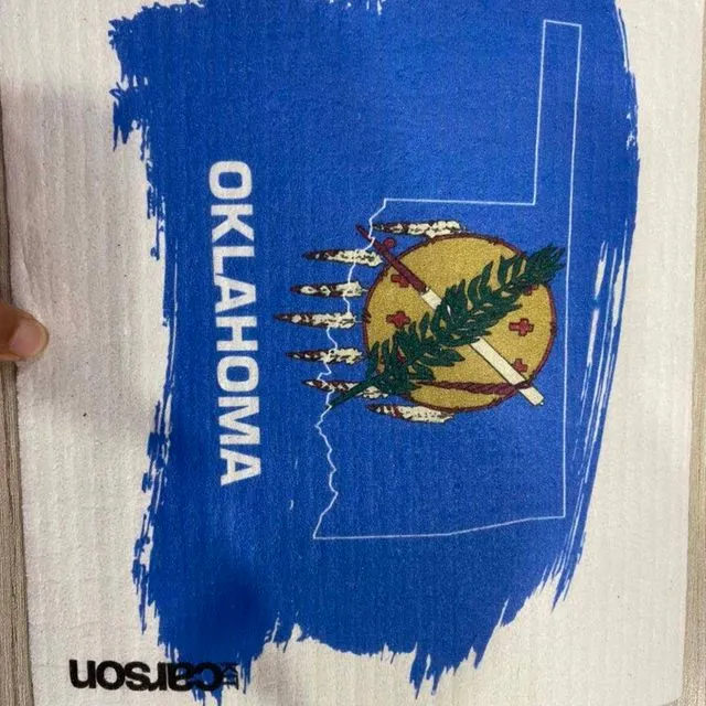 OKLAHOMA STATE FLAG SWEDISH DISHCLOTH