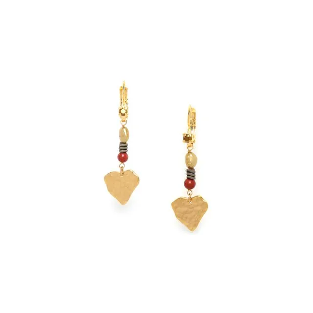 AMOR hook earring with pendant heart