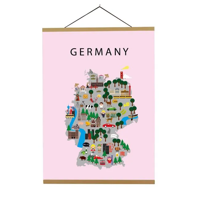 Map of Germany Pink