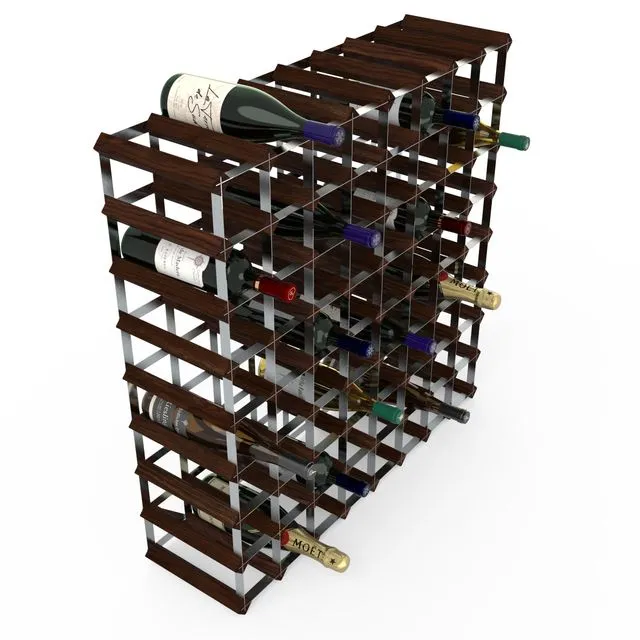 72 Bottle Dark Pine Wine Rack Assembled