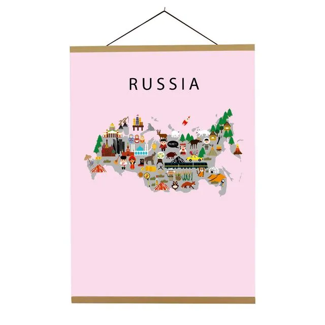 Map of Russia Pink
