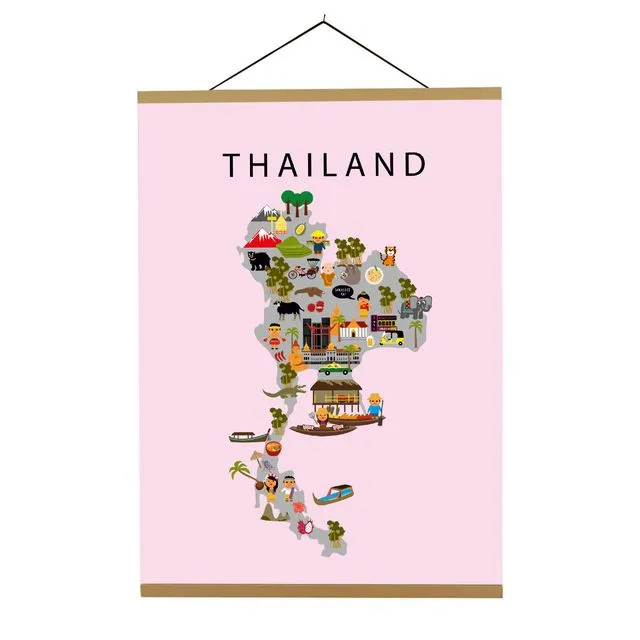 Map of Thailand Pink