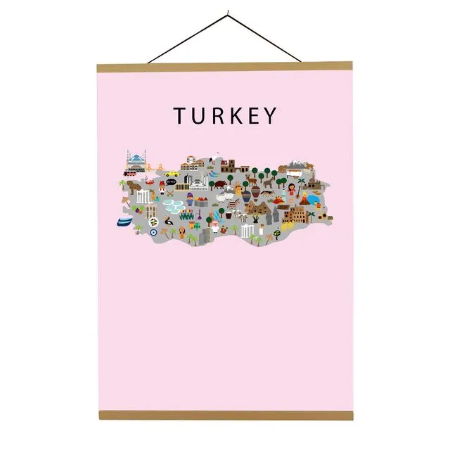 Map of Turkey Pink