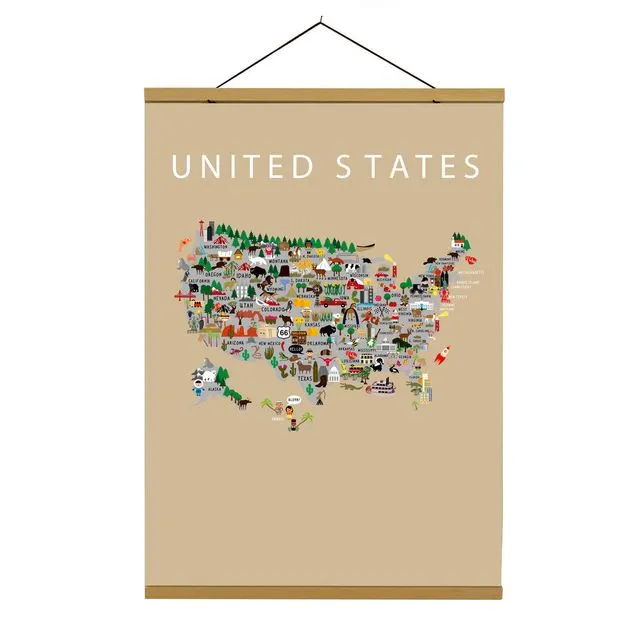 Map of United States Beige