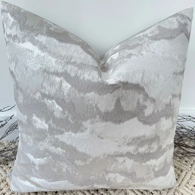 The Grey Silver Vestige 18" Cushion/Cover Non-Piped
