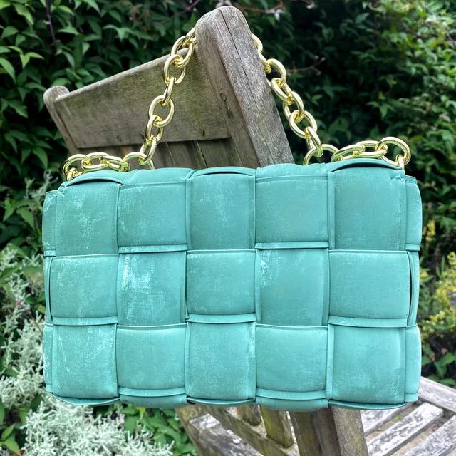 Matte quilted chain bag - Green