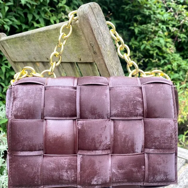 Matte quilted chain bag - Chocolate Brown