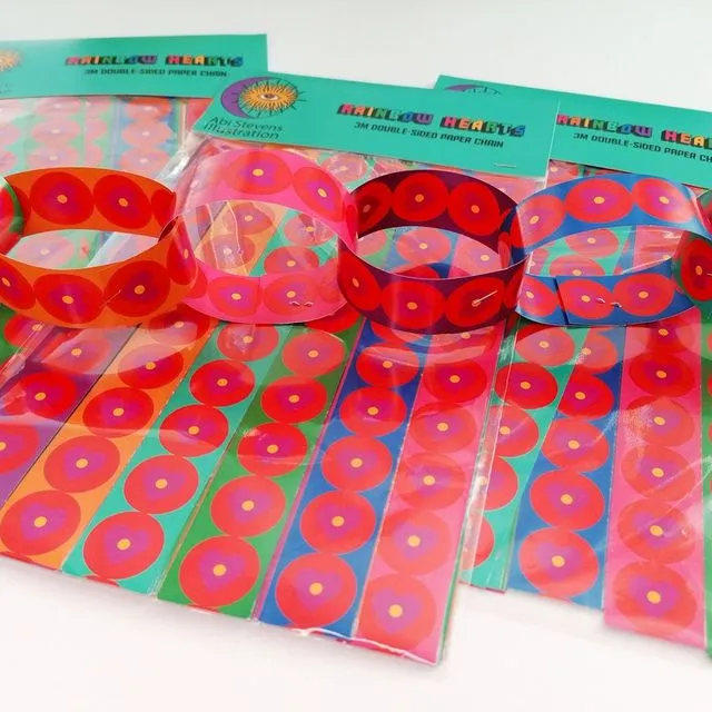 Rainbow Hearts Paper Chain (Pack of 5)