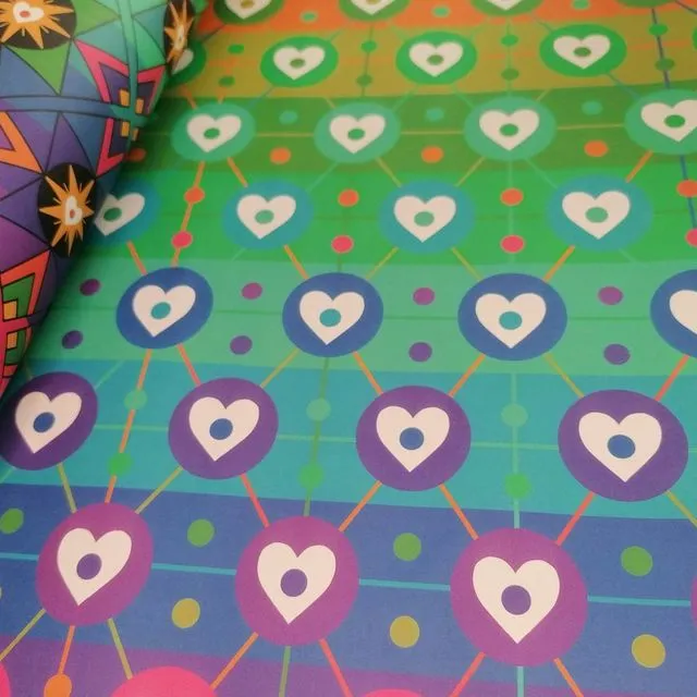 Rainbow Hearts Gift Wrap (Pack of 50)