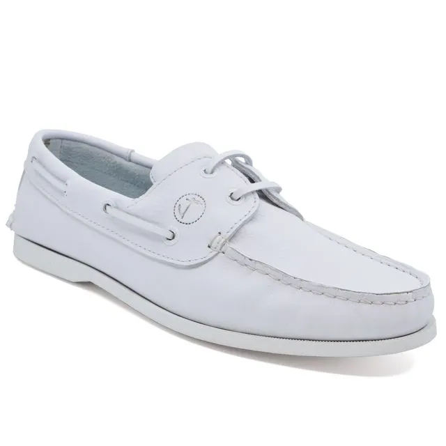 Men’s Boat Shoes Seajure Knude White Leather