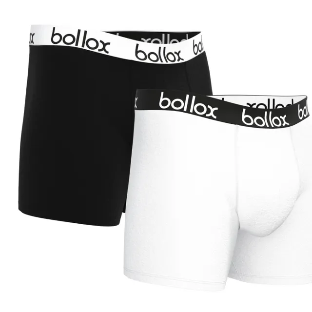Men's cotton boxer shorts - Black & White Duo Tone Set (2 pack)
