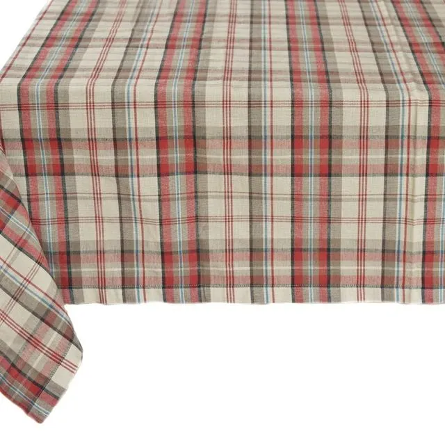 Yourtablecloth Cotton Checkered Rectangle or Square Tablecloth (Cabin Plaid, 60 x 84 Rectangle / Oblong)