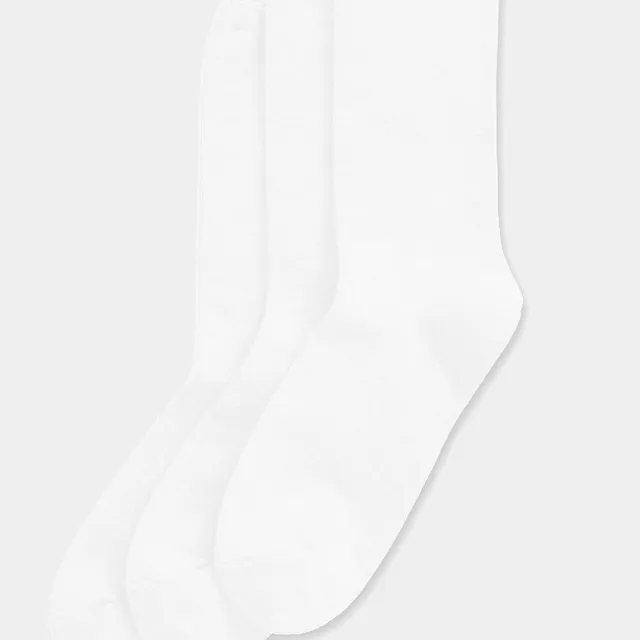 Essential Cotton Crew Socks - White