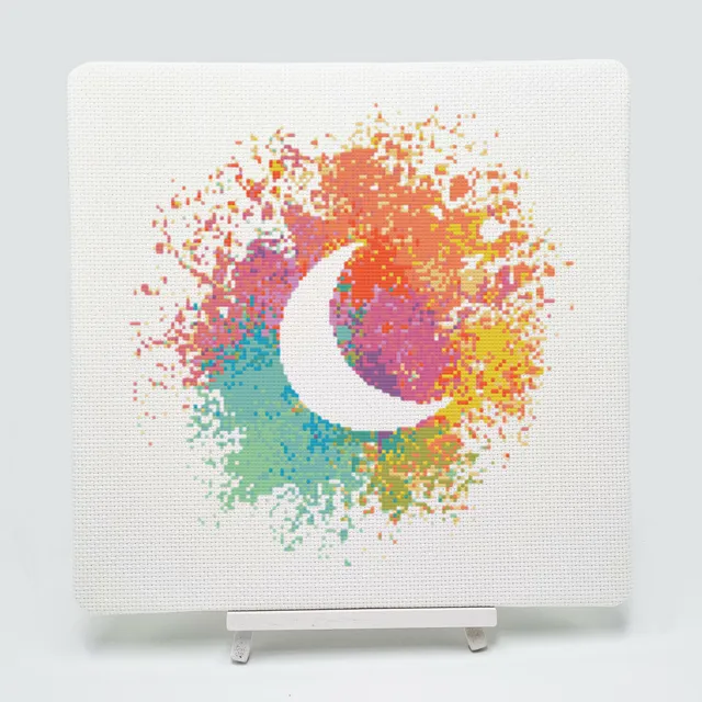 Watercolour Moon Cross Stitch Craft Kit