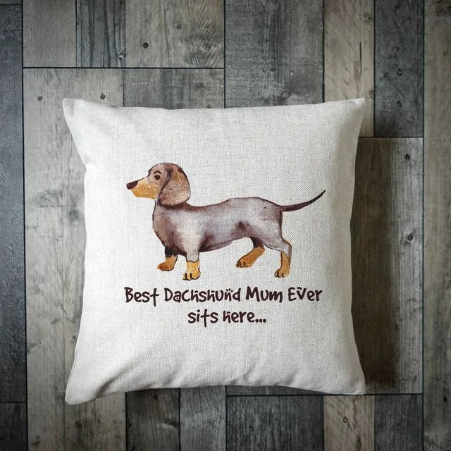 Best Dachshund Mum Ever Sits Here Dog Cushion | Cushion Cover