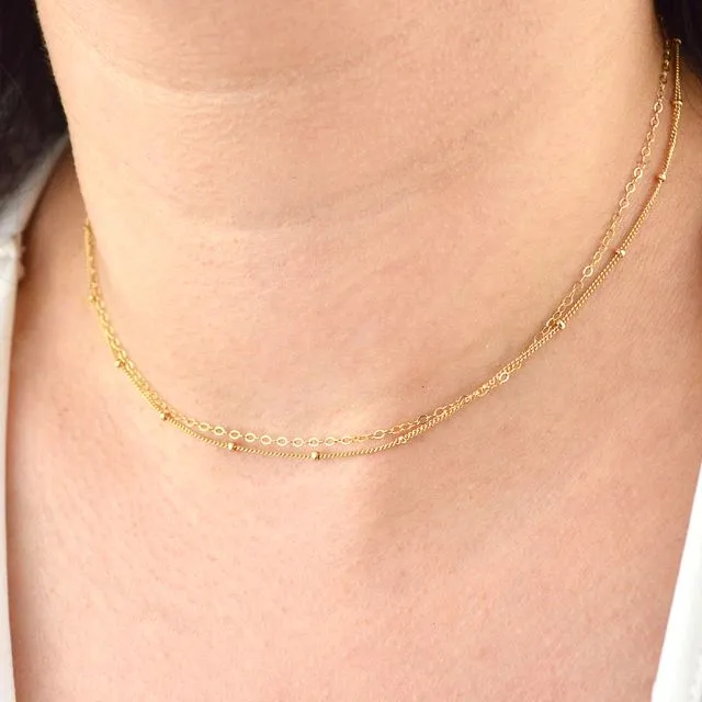 Gold Double Choker Necklace