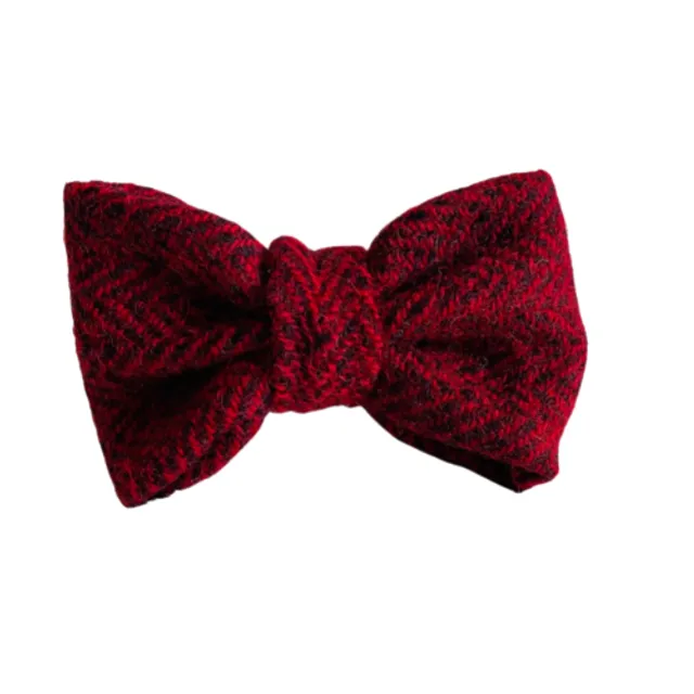 Red Berry Tweed Bow Tie | Christmas Dog Bow Tie