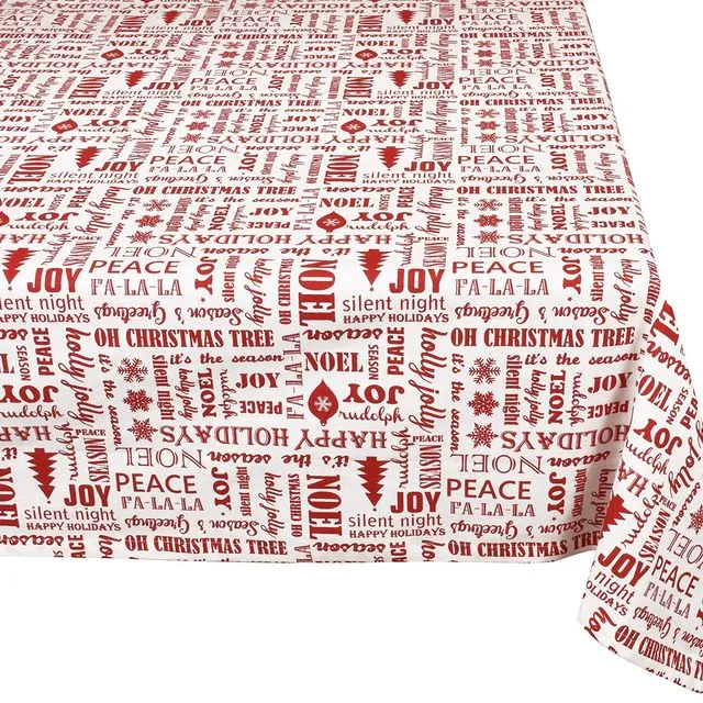 Yourtablecloth Printed Cotton Tablecloth (Red, 60 x 120 Rectangle / Oblong)