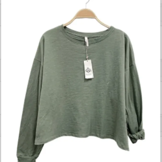 LOOSY LONG SLEEVE T , OLIVE ( S-M-L 1-1-1)