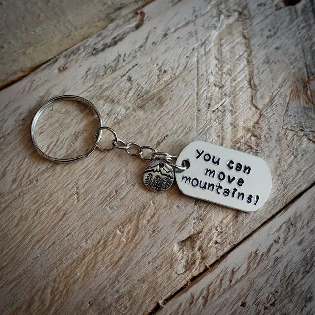 You Can Move Mountains Hand Stamped Key Ring (Pack 3) in Gift Boxes