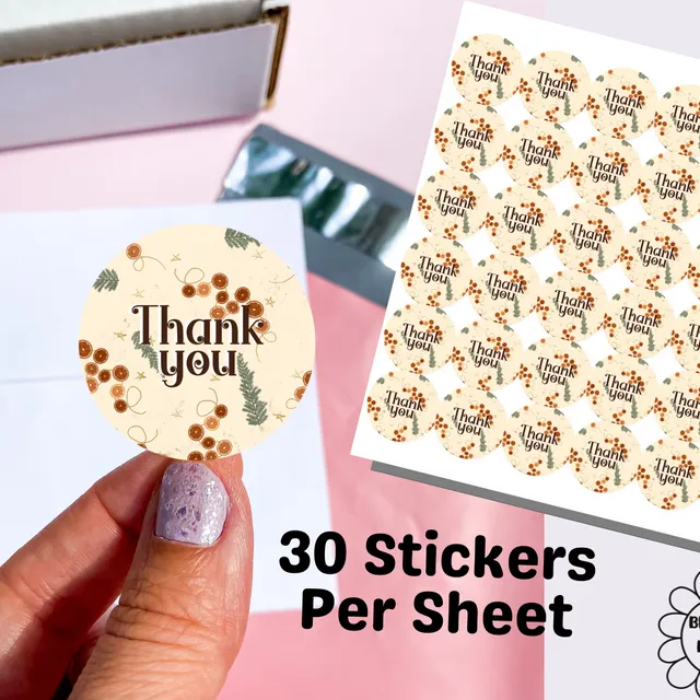 Thank You Sticker Sheets | Garland Winter Christmas