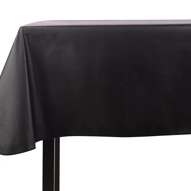 Yourtablecloth Heavy Duty Vinyl Rectangle or Square Tablecloth – 6 Gauge Heavy Duty Tablecloth – Flannel Backed – Wipeable Tablecloth with vivid colors & many sizes 60 x 120 Black