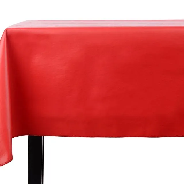 Yourtablecloth Heavy Duty Vinyl Rectangle or Square Tablecloth – 6 Gauge Heavy Duty Tablecloth – Flannel Backed – Wipeable Tablecloth with vivid colors & many sizes 52 x 70 Ruby Red