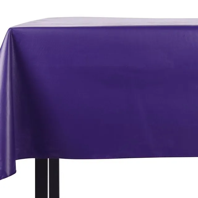 Yourtablecloth Heavy Duty Vinyl Rectangle or Square Tablecloth – 6 Gauge Heavy Duty Tablecloth – Flannel Backed – Wipeable Tablecloth with vivid colors & many sizes 60 x 120 Purple