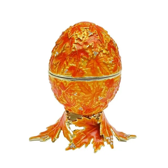 Orange Faberge Egg with Leaves